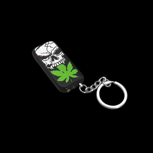 💀 Skull Blaze Keychain Lighter – Refillable Gas Flame