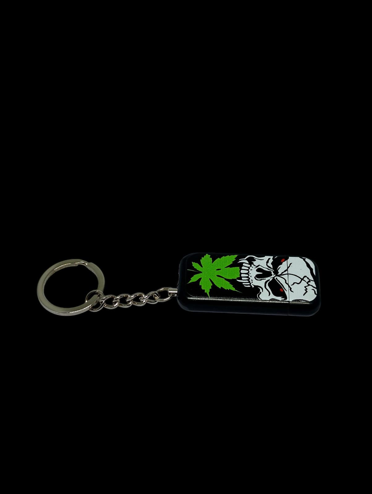 💀 Skull Blaze Keychain Lighter – Refillable Gas Flame