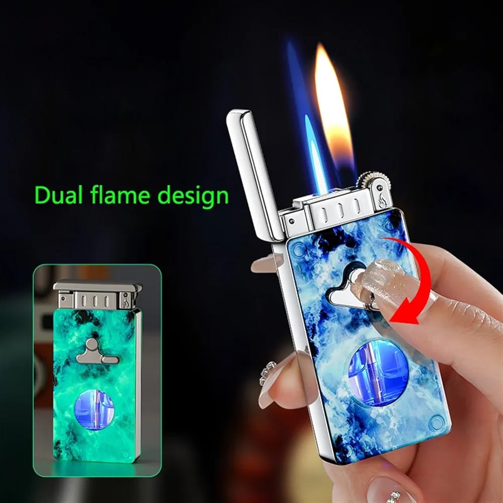 Premium Dual Flame Lighter with LED Fuel Indicator