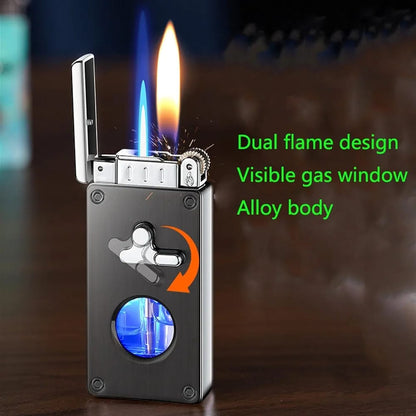Premium Dual Flame Lighter with LED Fuel Indicator