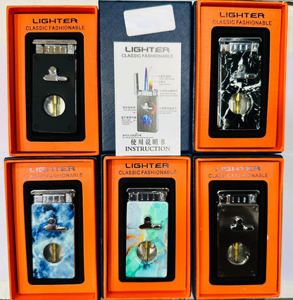 Premium Dual Flame Lighter with LED Fuel Indicator