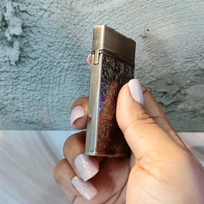 Premium Engraved Red Flame lighter