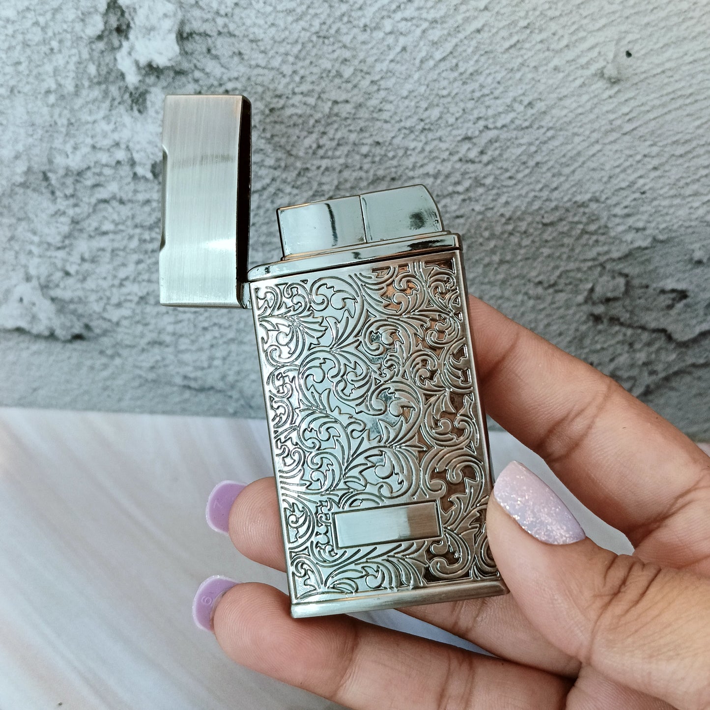 Premium Engraved Red Flame lighter